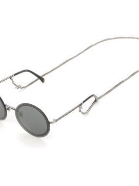 Chanel CC Logo Chain Sunglasses Eyewear Black